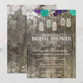 Rustic Mason Jar Bridal Shower Kaart (Voorkant / Achterkant)