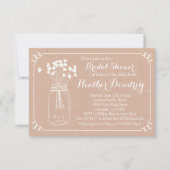 Rustic Mason Jar Bridal Wedding Shower Kaart (Voorkant)