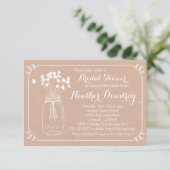Rustic Mason Jar Bridal Wedding Shower Kaart (Staand voorkant)