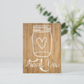 Rustic Mason Jar Brown Wood Briefkaart (Staand voorkant)