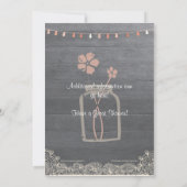 Rustic Mason Jar Bruids Douche Uitnodiging Koraal (Achterkant)