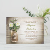 Rustic Mason Jar Bruids Douche Uitnodigingen (Staand voorkant)