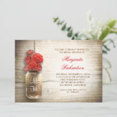 Rustic Mason Jar Bruids Douche Uitnodigingen (Staand voorkant)