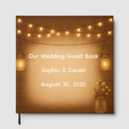 Rustic Mason Jar bruiloft gastenboek