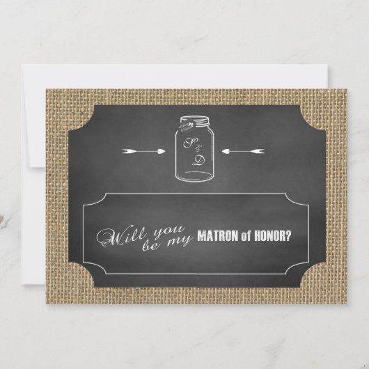 Rustic Mason Jar Burlap is mijn matroos Kaart (Voorkant)
