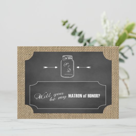 Rustic Mason Jar Burlap is mijn matroos Kaart (Staand voorkant)