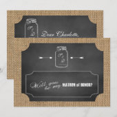 Rustic Mason Jar Burlap is mijn matroos Kaart (Voorkant / Achterkant)