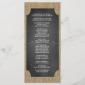 Rustic Mason Jar Burlap Wedding Program Custom Programmakaart (Achterkant)