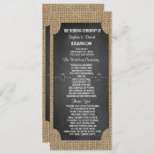 Rustic Mason Jar Burlap Wedding Program Custom Programmakaart (Voorkant / Achterkant)