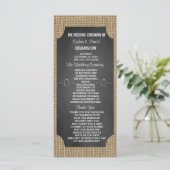 Rustic Mason Jar Burlap Wedding Program Custom Programmakaart (Staand voorkant)