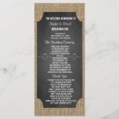 Rustic Mason Jar Burlap Wedding Program Custom Programmakaart (Voorkant)