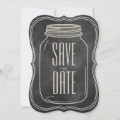 RUSTIC MASON JAR | CHALKBOARD BEWART DE DATUM SAVE THE DATE (Voorkant)