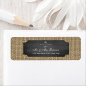 Rustic Mason Jar Chalkboard Burlap Wedding Etiket (Insitu)