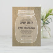 Rustic Mason Jar Country Rehearsal Dinner Kaart (Staand voorkant)