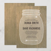 Rustic Mason Jar Country Rehearsal Dinner Kaart (Voorkant / Achterkant)
