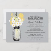 Rustic Mason Jar Daisies Baby shower Kaart (Voorkant)
