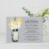 Rustic Mason Jar Daisies Baby shower Kaart (Staand voorkant)