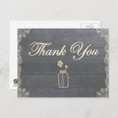 Rustic Mason Jar Dank u briefkaarten (Voorkant / Achterkant)