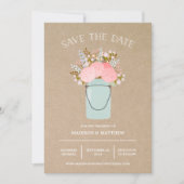 Rustic Mason Jar | De bekendmaking van de datum op Save The Date (Voorkant)