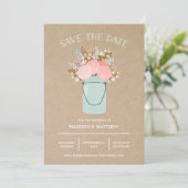 Rustic Mason Jar | De bekendmaking van de datum op Save The Date (Staand voorkant)