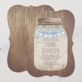 Rustic Mason Jar Dusty Blue Vrijgezellenfeest Kaart (Voorkant / Achterkant)