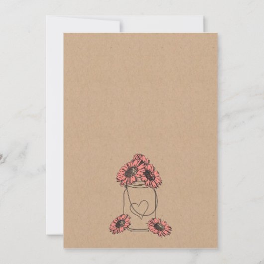 Rustic Mason Jar Eloped Reception Kaart (Achterkant)