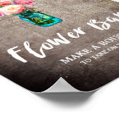 Rustic Mason Jar en Flowers Bouquet Flower Bar Poster (Hoek)