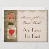 Rustic Mason Jar en Hearts sparen de Datum Save The Date (Achterkant)