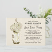 RustIC Mason Jar en Hortensia's Kaart (Staand voorkant)