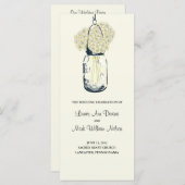 Rustic Mason Jar en Hydrangeas Programma Programmakaart (Voorkant / Achterkant)