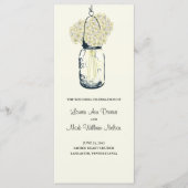 Rustic Mason Jar en Hydrangeas Programma Programmakaart (Voorkant)
