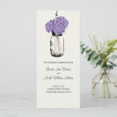 Rustic Mason Jar en Hydrangeas Programma Programmakaart (Staand voorkant)