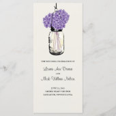Rustic Mason Jar en Hydrangeas Programma Programmakaart (Voorkant)
