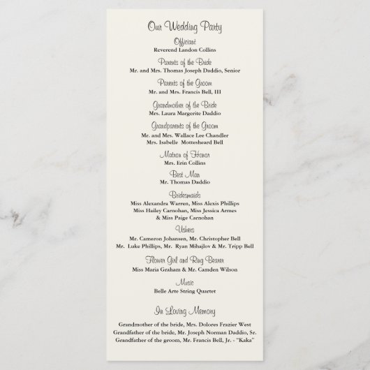 Rustic Mason Jar en Hydrangeas Programma Programmakaart (Achterkant)