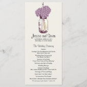 Rustic Mason Jar en Hydrangeas Programma Programmakaart (Voorkant)