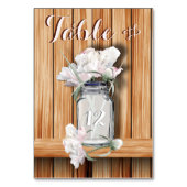 Rustic Mason Jar en Pink Pioenenentafeltje Kaart (Voorkant)