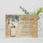 Rustic Mason Jar en Wildflower Daisies Kaart (Staand voorkant)