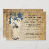 Rustic Mason Jar en Wildflower Daisies Kaart (Voorkant / Achterkant)