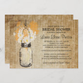 Rustic Mason Jar en Wildflower Daisies Kaart (Voorkant / Achterkant)