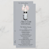 Rustic Mason Jar en Wildflower Programma Programmakaart (Voorkant / Achterkant)