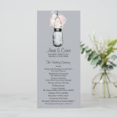 Rustic Mason Jar en Wildflower Programma Programmakaart (Staand voorkant)