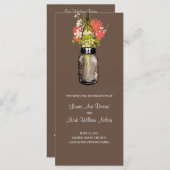 Rustic Mason Jar en Wildflowers Programma Programmakaart (Voorkant / Achterkant)