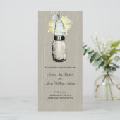 Rustic Mason Jar en Wildflowers Programma Programmakaart (Staand voorkant)