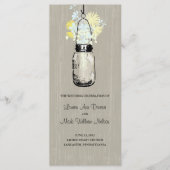 Rustic Mason Jar en Wildflowers Programma Programmakaart (Voorkant)