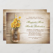 Rustic Mason Jar Engagement Party Uitnodigingen (Voorkant / Achterkant)