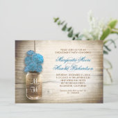 Rustic Mason Jar Engagement Party Uitnodigingen (Staand voorkant)