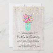 Rustic Mason Jar Floral Lights Vrijgezellenfeest I Kaart (Voorkant)