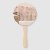 Rustic Mason Jar Floral Pink Vrijgezellenfeest Handwaaier (Achterkant)