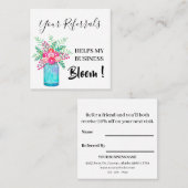 Rustic Mason Jar Floral Professional Business Aanbevelingskaartje (Voorkant / Achterkant)
