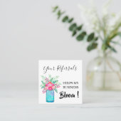 Rustic Mason Jar Floral Professional Business Aanbevelingskaartje (Staand voorkant)